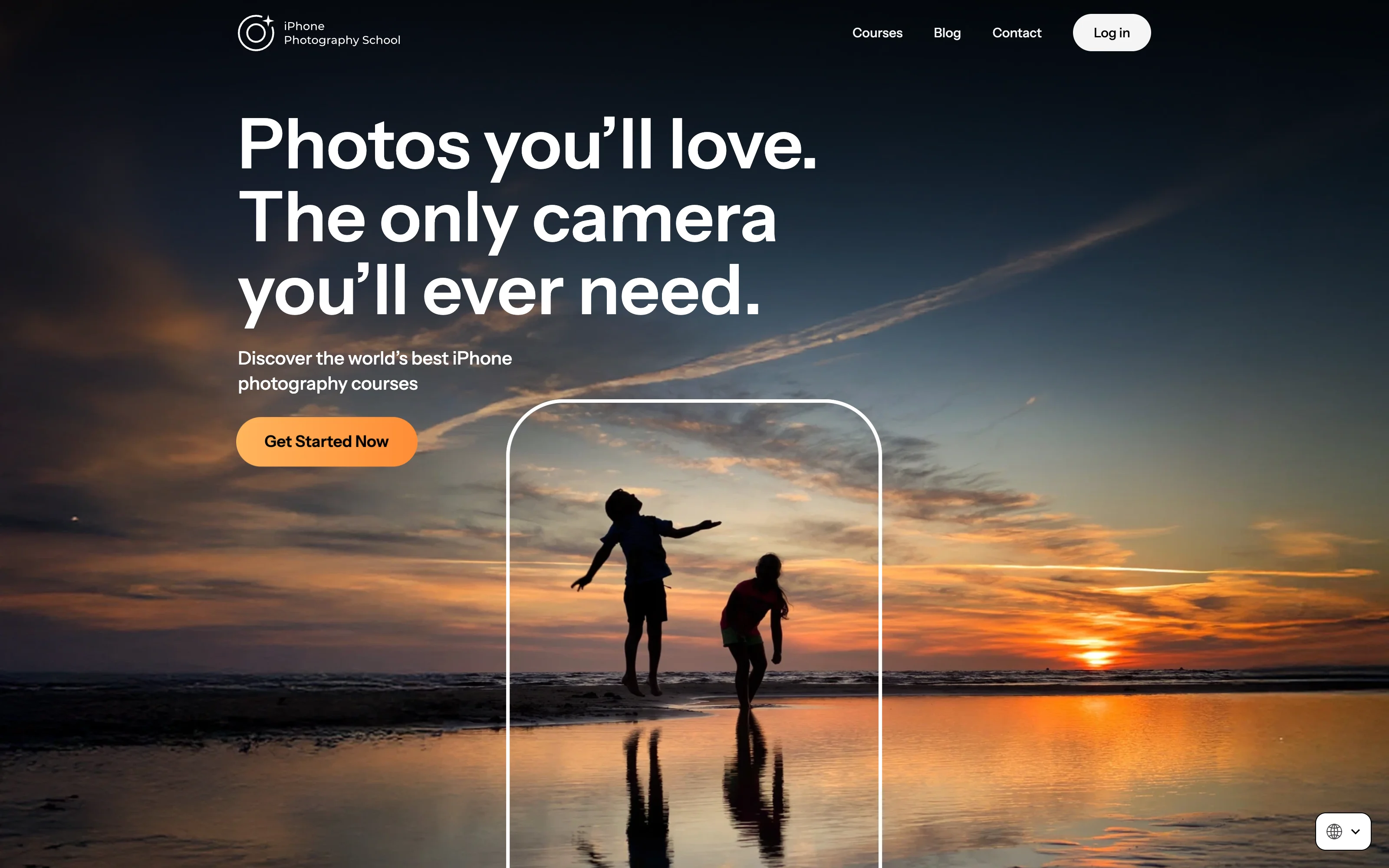 The iPhone Photography School home page, where the checkout paths begin